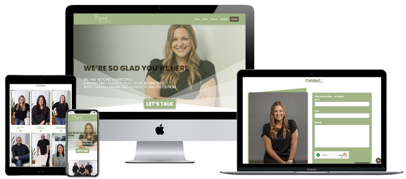 Beyond Marketing WordPress website—modern, responsive redesign across devices